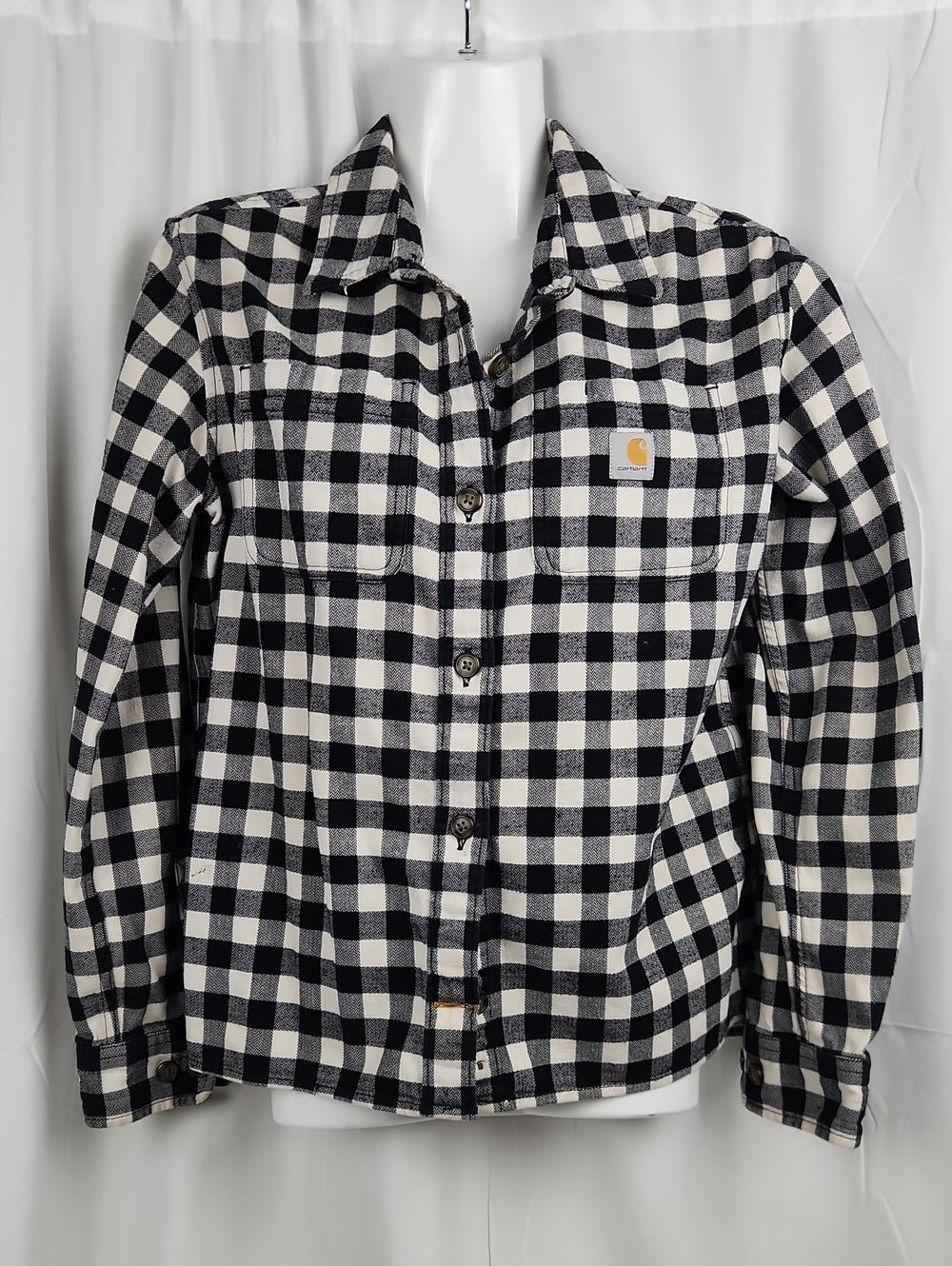 Carhartt Women's Black & White Plaid Utility Jacket